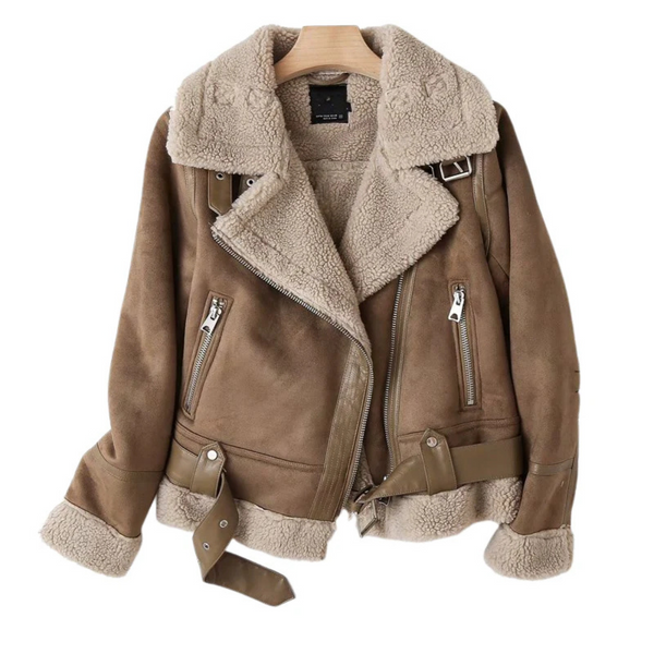 Shearling-Bikerjacke – Stilvolli Damenjacke us