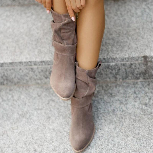 Stilvolle damen knöchelstiefel - faux suede schlauchstiefel für den winter