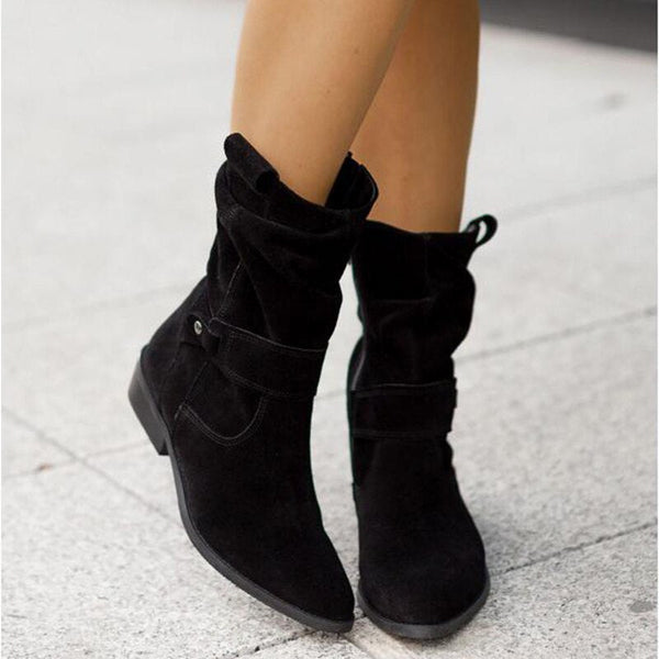 Stilvolle damen knöchelstiefel - faux suede schlauchstiefel für den winter