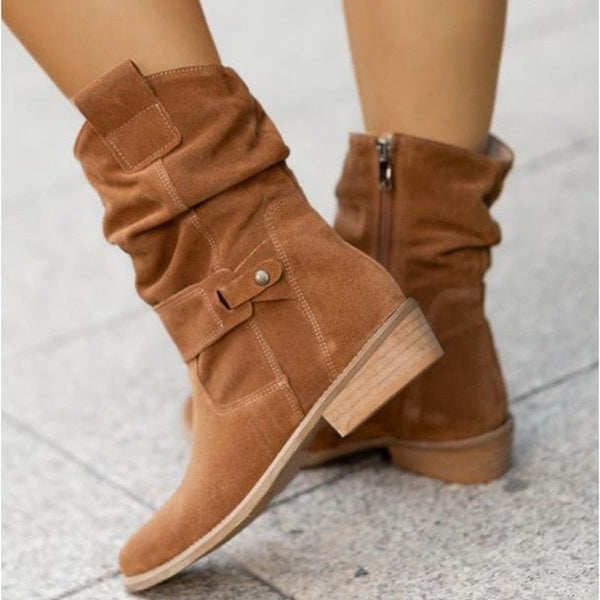 Stilvolle damen knöchelstiefel - faux suede schlauchstiefel für den winter