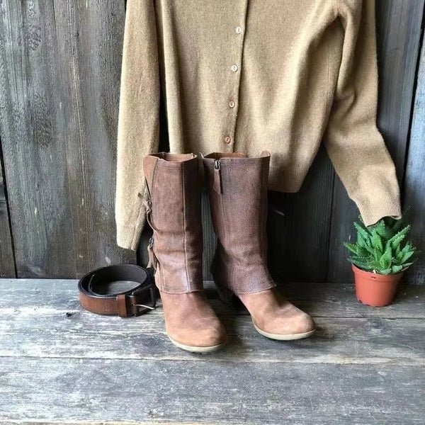 Schicke braune Stiefeletten aus Kunst für Damen