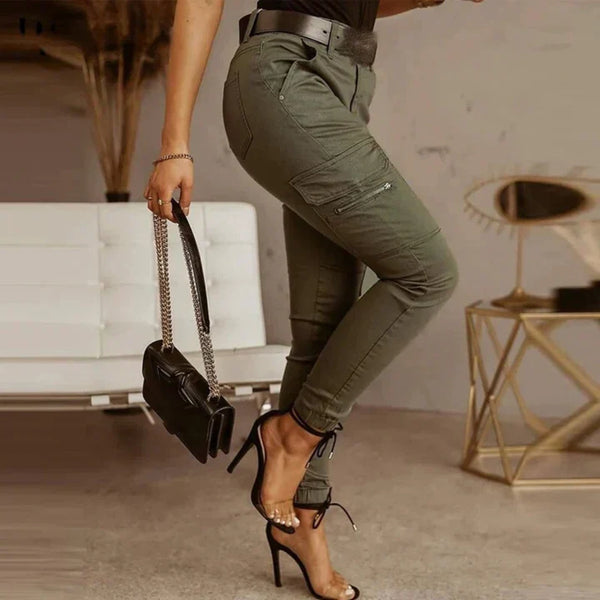 Cargojeans - schicke graue damenhosen mit taschen