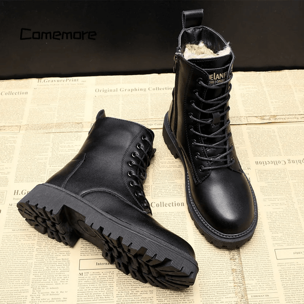 Schwarzi schnürrstiefel - robuste damenstiefel aus veganem
