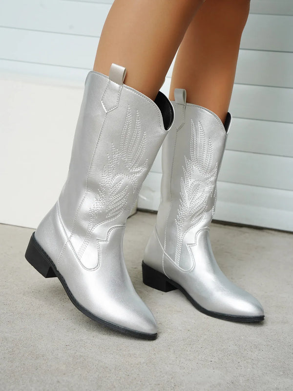 Cowboy stiefel - stilvolle damen pu schuhe mit weichem innenfutter