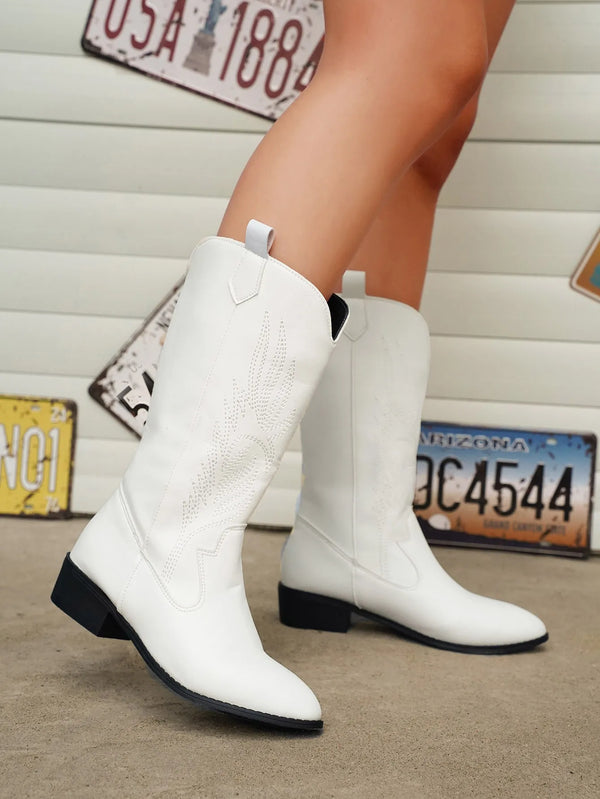 Cowboy stiefel - stilvolle damen pu schuhe mit weichem innenfutter