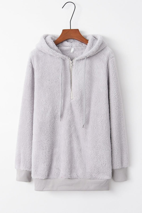 Warmer Fleece-Hoodie – Weicher Oversized-Damenpullover mit Taschen und Kapuze