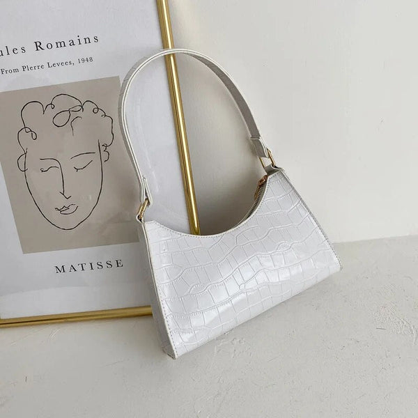 Krokodil-textur handtasche - elegante schultertasche für damen