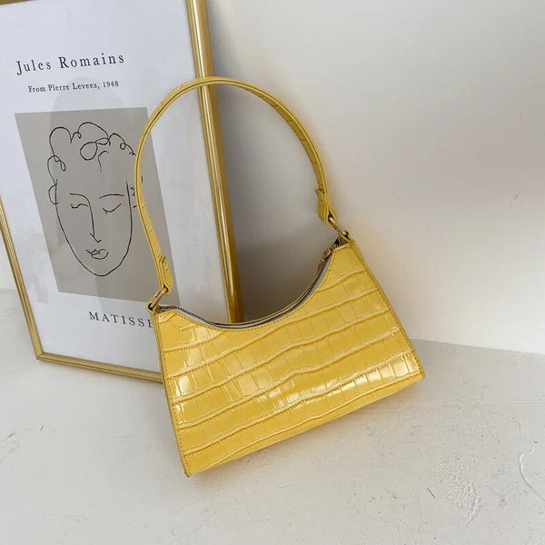 Krokodil-textur handtasche - elegante schultertasche für damen