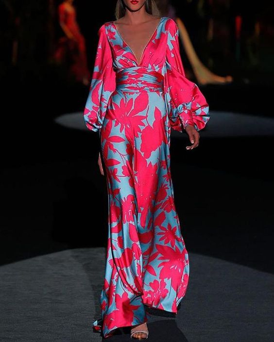 Maxikleid - exquisit blumiges abendkleid für damen