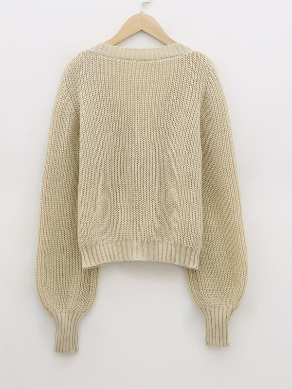 Gestrickter cardigan - damen chunky knit knopf-sweater