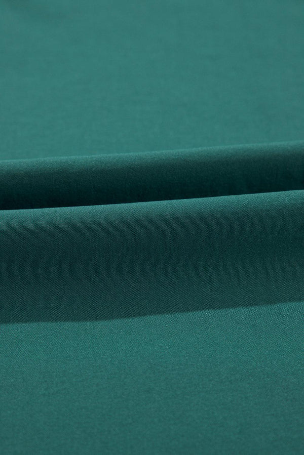 Dunkelgrünes wickel-maxi-kleid mit falten für damen