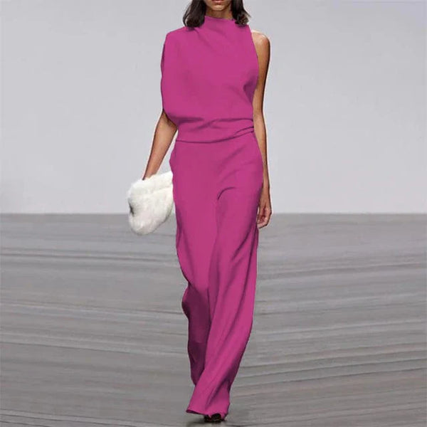 Chic ein-schulter damen outfit - trendiger jumpsuit