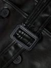trenchcoat - stylischer langer schwarzer damenmantel