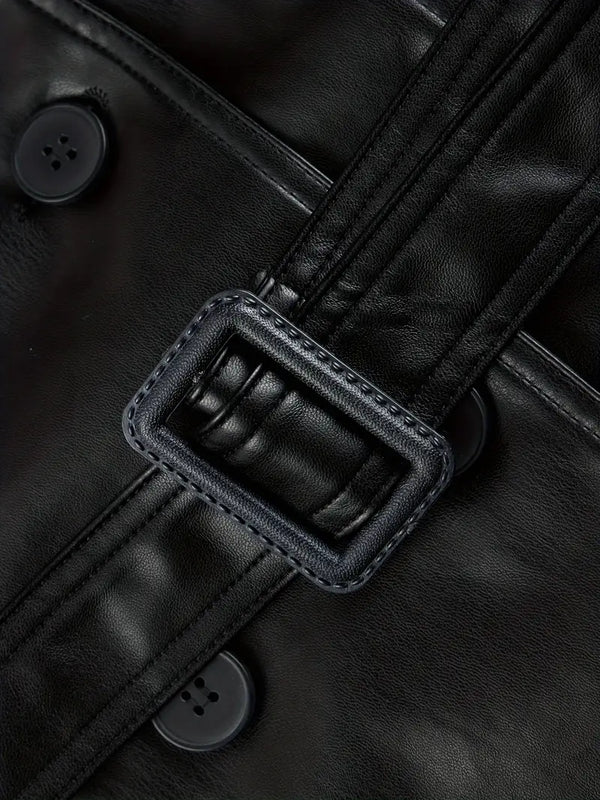 trenchcoat - stylischer langer schwarzer damenmantel