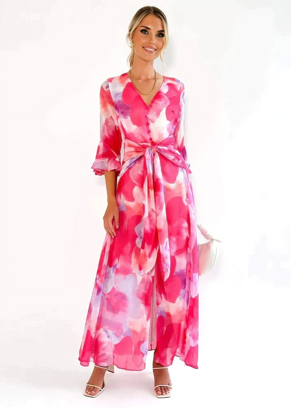 Maxi kleid - elegantes langes pinkes damenkleid