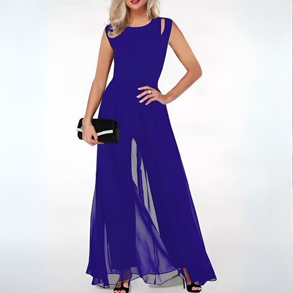 Damen jumpsuit - stilvolle chiffonbekleidung mit eleganten cut-out-details