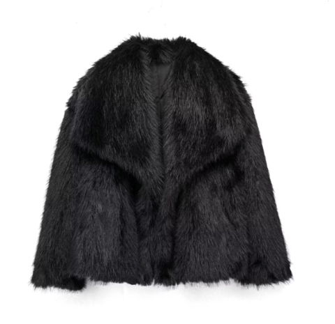Damen-Winterjacke us Kunstpelz – Eleganti Jacke