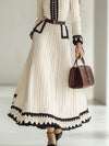 Strick-midi-kleid - zeitloses damenkleid mit gürtel
