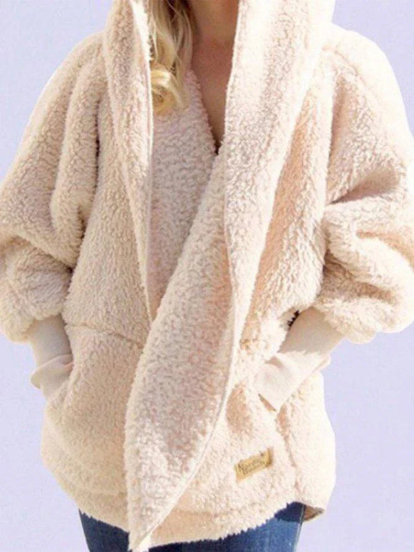 Gemütlicher faux-faux fur cardigan - oversized damenjacke