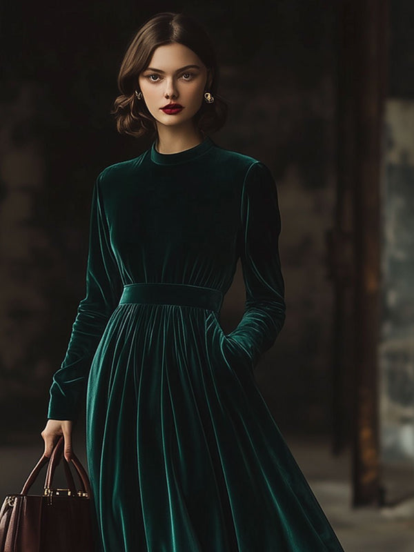 Luxuriöses samt-maxi-kleid - elegante abendmode für frauen