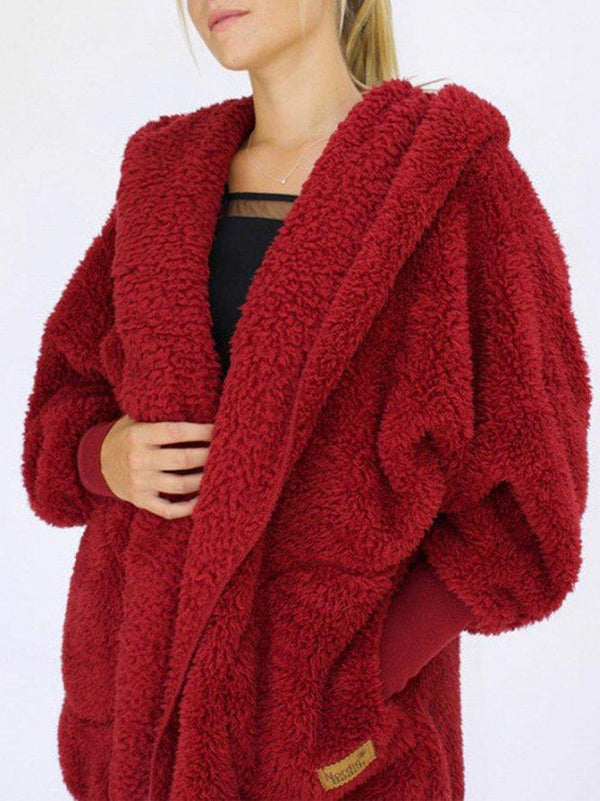 Gemütlicher faux-faux fur cardigan - oversized damenjacke