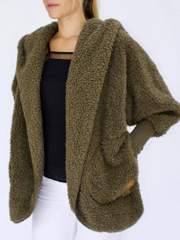 Gemütlicher faux-faux fur cardigan - oversized damenjacke