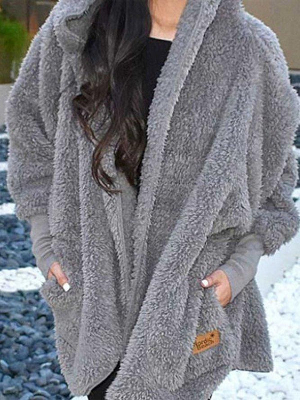 Gemütlicher faux-faux fur cardigan - oversized damenjacke