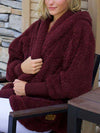 Gemütlicher faux-faux fur cardigan - oversized damenjacke