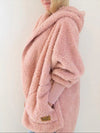 Gemütlicher faux-faux fur cardigan - oversized damenjacke