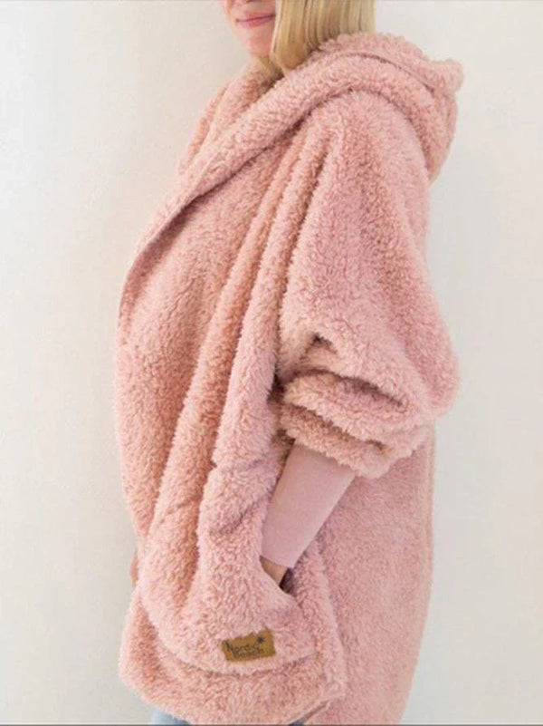 Gemütlicher faux-faux fur cardigan - oversized damenjacke