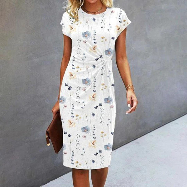 Blumenmuster kleid - zauberhaftes weisses sommerkleid für damen