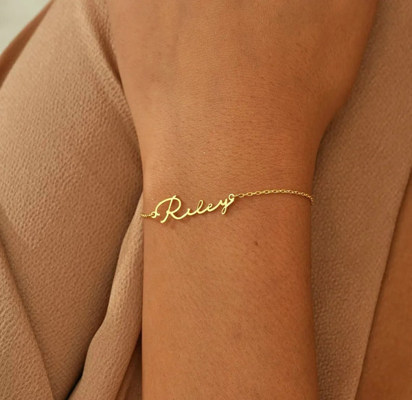 Personalisierte namensarmband - elegante gold-tone damenarmband