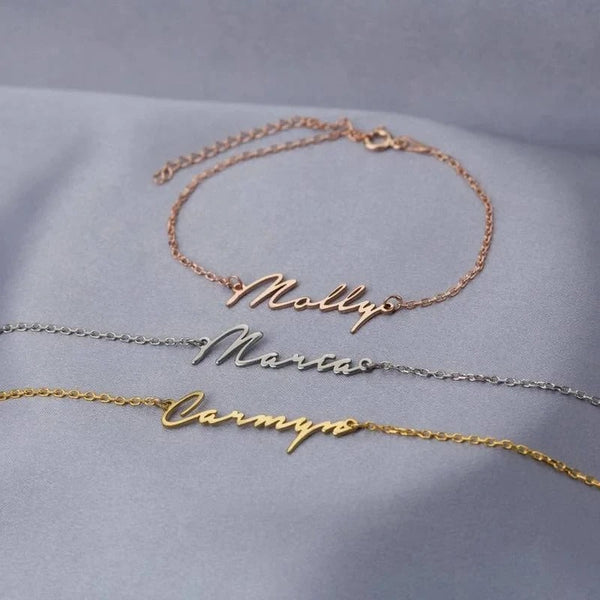 Personalisierte namensarmband - elegante gold-tone damenarmband
