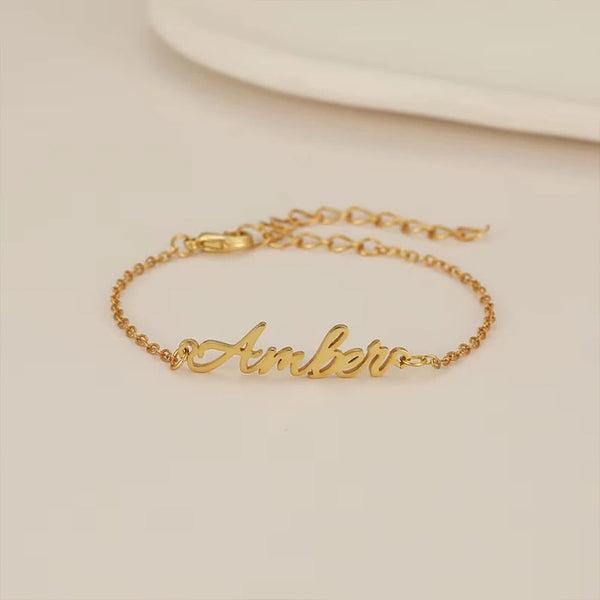 Personalisierte namensarmband - elegante gold-tone damenarmband