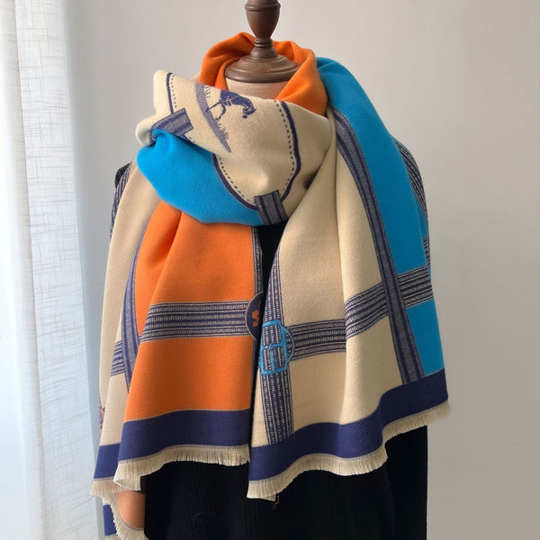 Luxuriöser warmer schal - elegante damenmantel für stylische anlässe