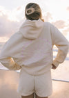 Hoodie - dames oversized pullover mit tropischem wellen-design