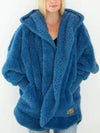 Gemütlicher faux-faux fur cardigan - oversized damenjacke