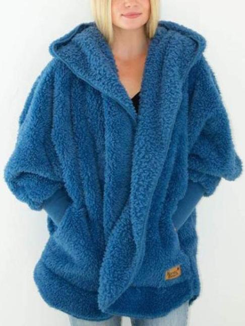 Gemütlicher faux-faux fur cardigan - oversized damenjacke