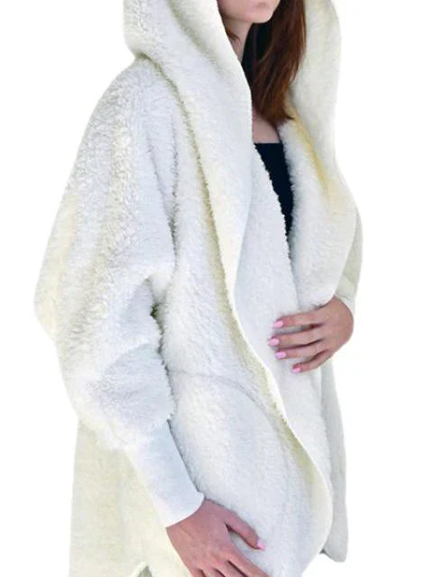 Gemütlicher faux-faux fur cardigan - oversized damenjacke