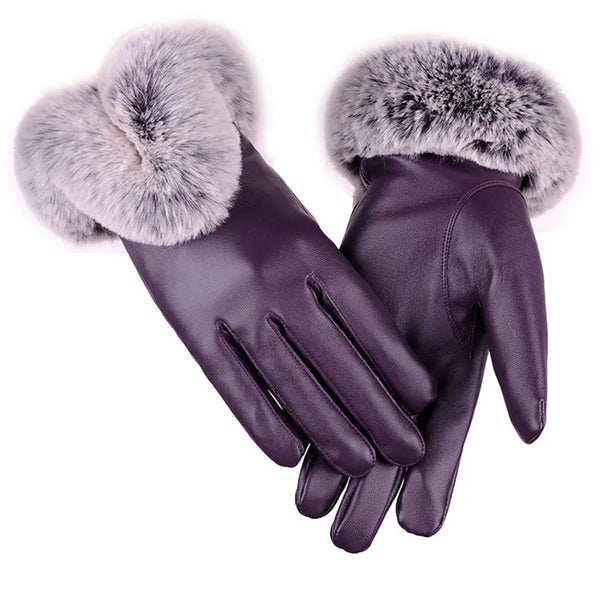winterhandschuhe - stilvolle damenhandschuhe mit fellbesatz