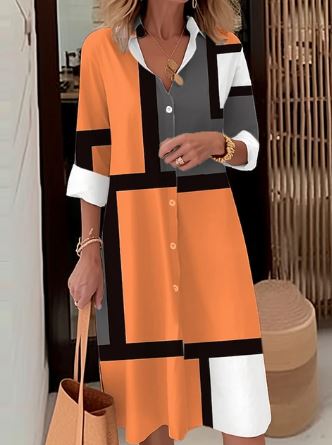 Hemdkleid - schickes damenhemdkleid mit geometrischem muster