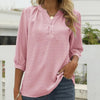 Damen bluse - schicke bluse mit dreiviertelärmeln in grün für den alltag