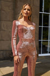 Glitzer-Jumpsuit – Elegants Damen-Outfit mit taillierter Passform