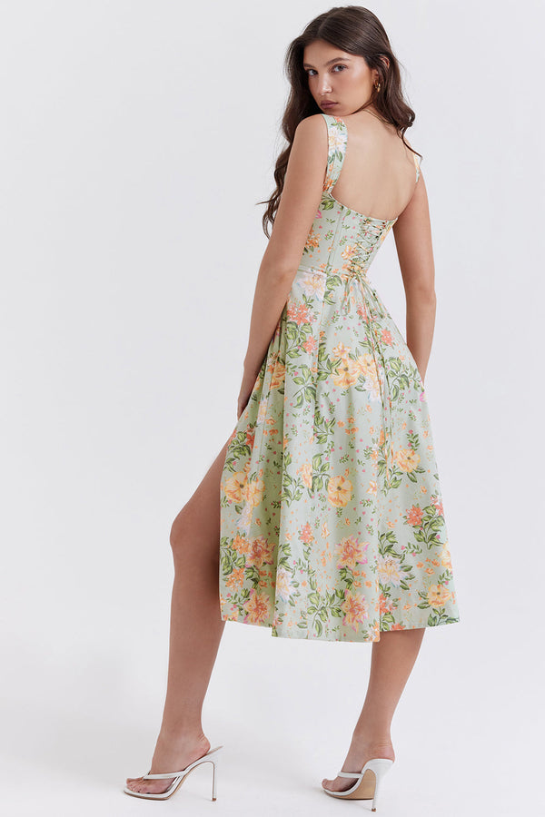 Blumige midi-kleid - elegante sommerkleid für besondere anlässe
