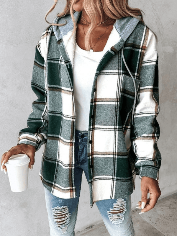 Karierter Flanellmantel für Damen – casual Layering-Look