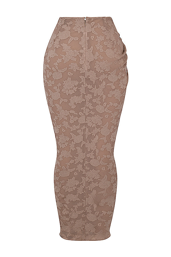 2-teiliges korsett-outfit mit spitzenrand und maxikleid - elegantes damen ensemble