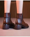 Damen Stiefelette aus Kunst – stylishe braune Schnürboots mit warmer Fütterung