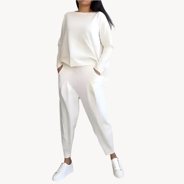 Lässiger lounge-dress - zwei-teiliges outfit für mühelose stil