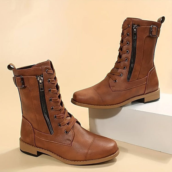Schnürstiefel aus Kunst für Damen – langlebig und stilvoll