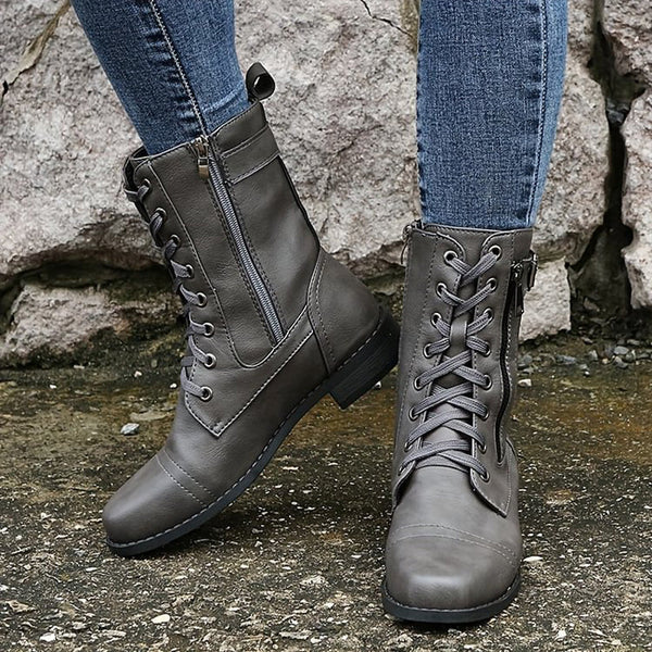 Schnürstiefel aus Kunst für Damen – langlebig und stilvoll